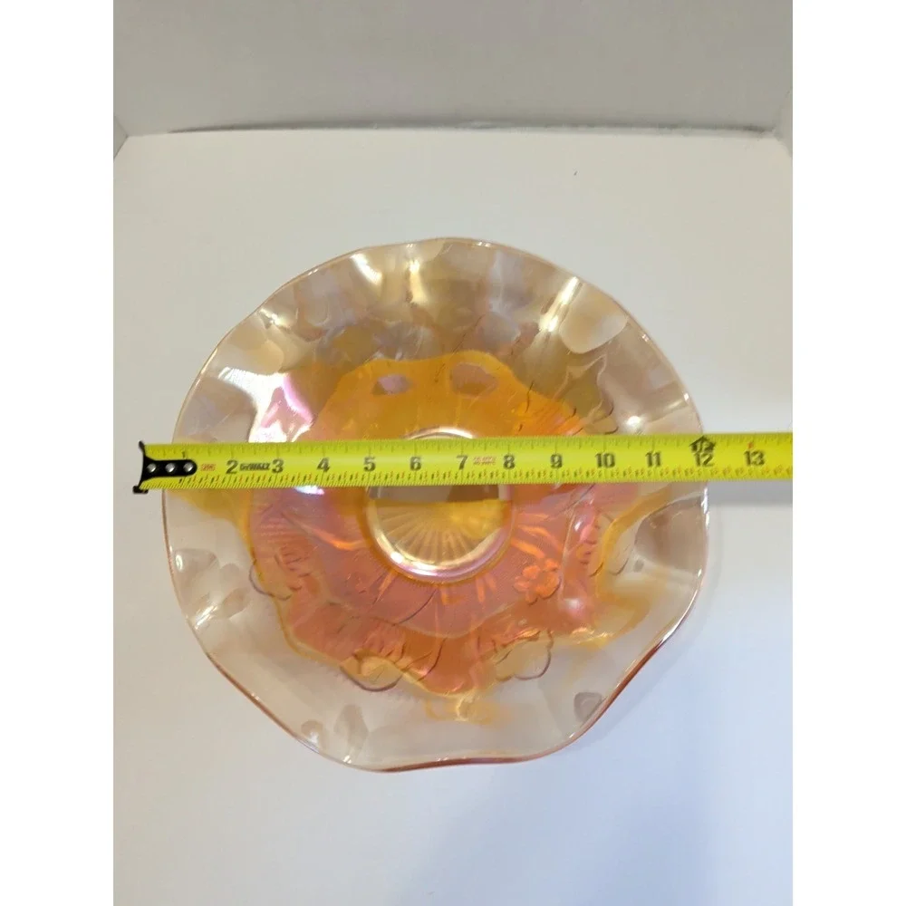 Jeannette Glass Iris Herringbone Marigold Carnival Iridescent Bowls Set of 3
